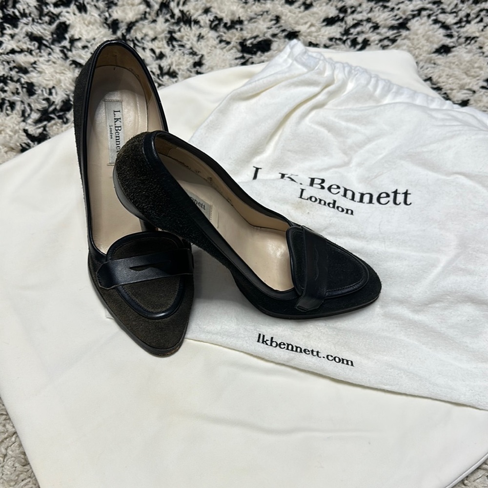 LK Bennett black suede pumps size 6